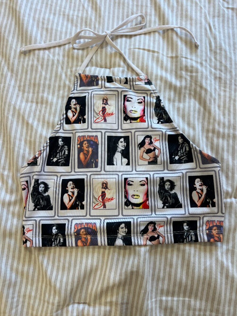 Selena Quintanilla Photo Collage Halter Crop Top Size S (Official Selena Merch)